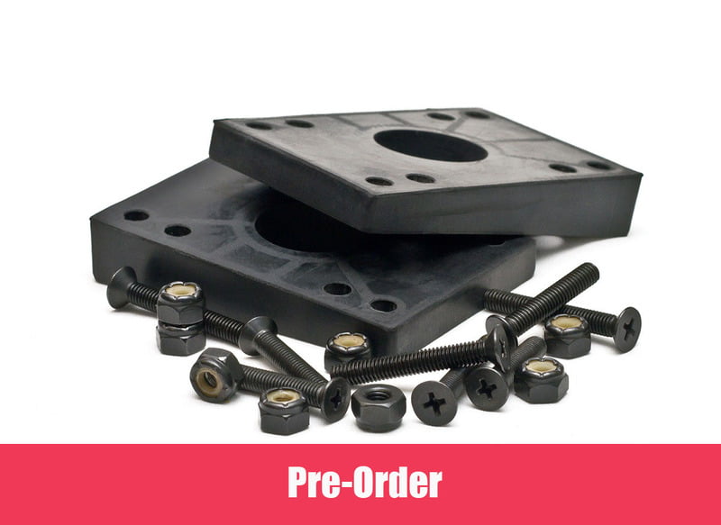 Longboard Mindless 2 Angled Risers and 8 Bolts Black