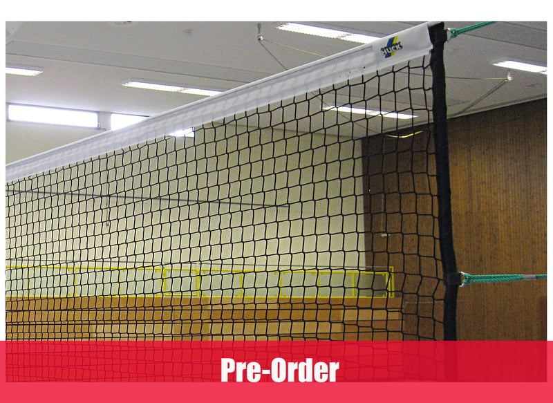 Volleyball tournament net in PE twisted knotless netting 2 mm, DVV I, Mesh: 45 mm Volleyball tournament net in PE twisted knotless netting 2 mm, DVV I, Mesh: 45 mm