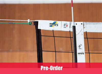 Volleyball tournament net in Polypropylene 3 mm dia. with Kevlar cable, 4-point suspension